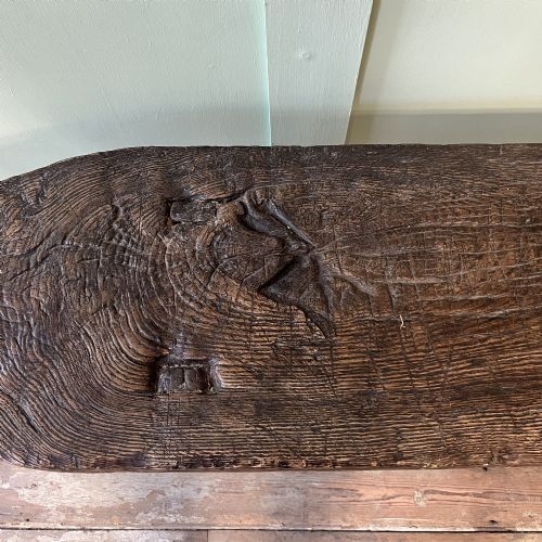 LONG EARLY 19TH C OAK BENCH - ADDITIONAL PHOTO 7
