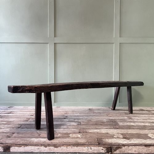 LONG EARLY 19TH C OAK BENCH - ADDITIONAL PHOTO 9
