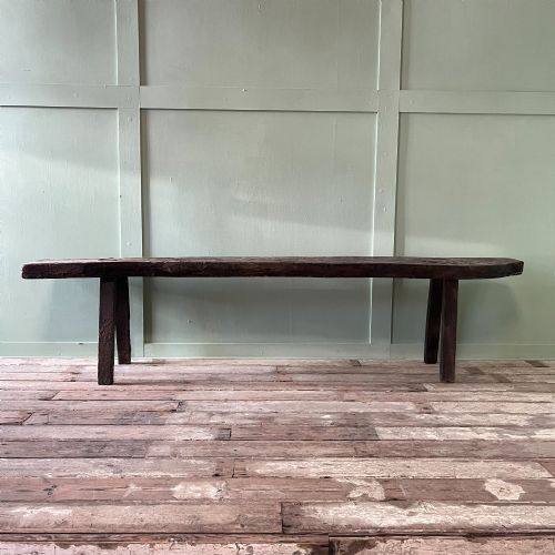 LONG EARLY 19TH C OAK BENCH - ADDITIONAL PHOTO 11