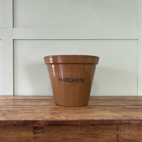 Large Edwardian Glazed Stoneware Margarine Bowl