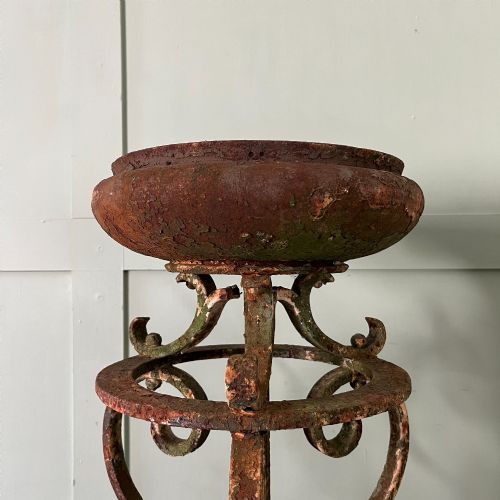 fig 1. Pair of Tall Antique Victorian Wrought Iron Jardiniere Plant Stands
