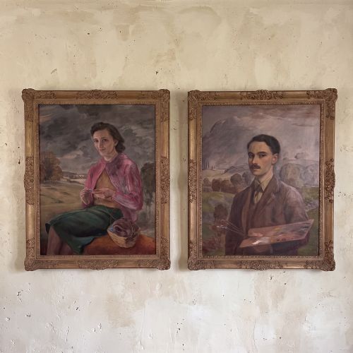 A Pair of Large Portraits Signed and Dated Thomas Welles Beecham