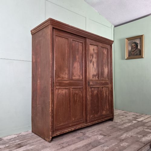 Antique 19th Century Pine Sliding Door Cupboard