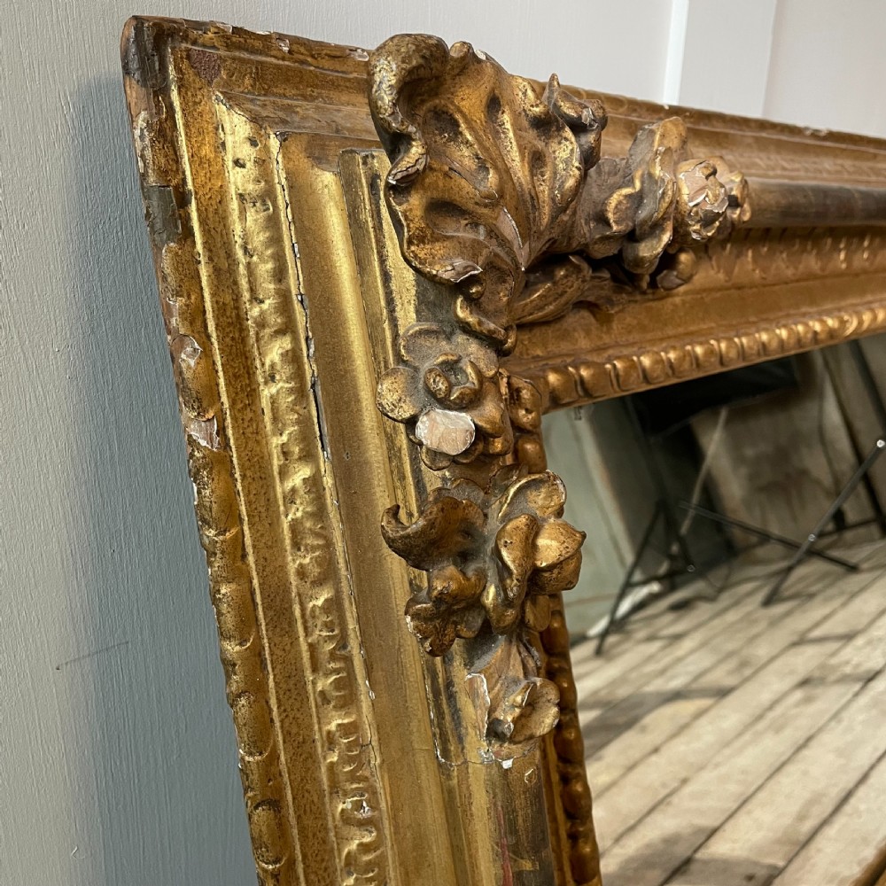 Early 19th C. Carved Wood Gilt Mirror View VI