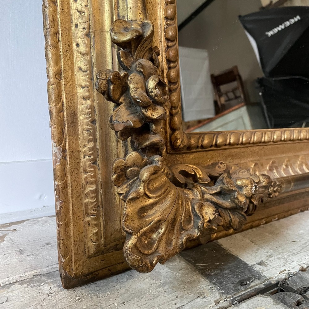 Early 19th C. Carved Wood Gilt Mirror View VII