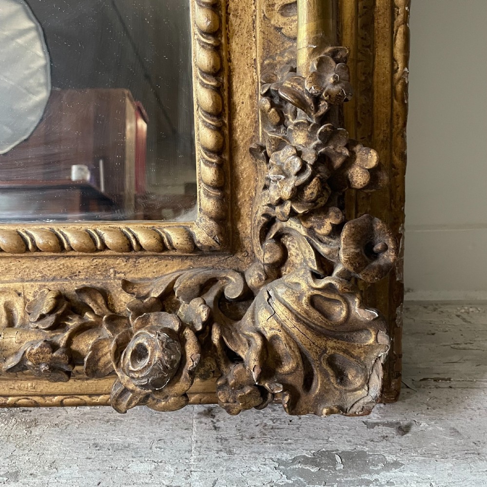 Early 19th C. Carved Wood Gilt Mirror View VIII