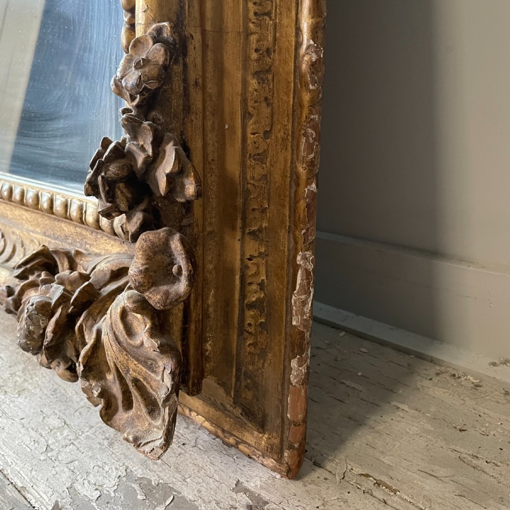 Early 19th C. Carved Wood Gilt Mirror View IX