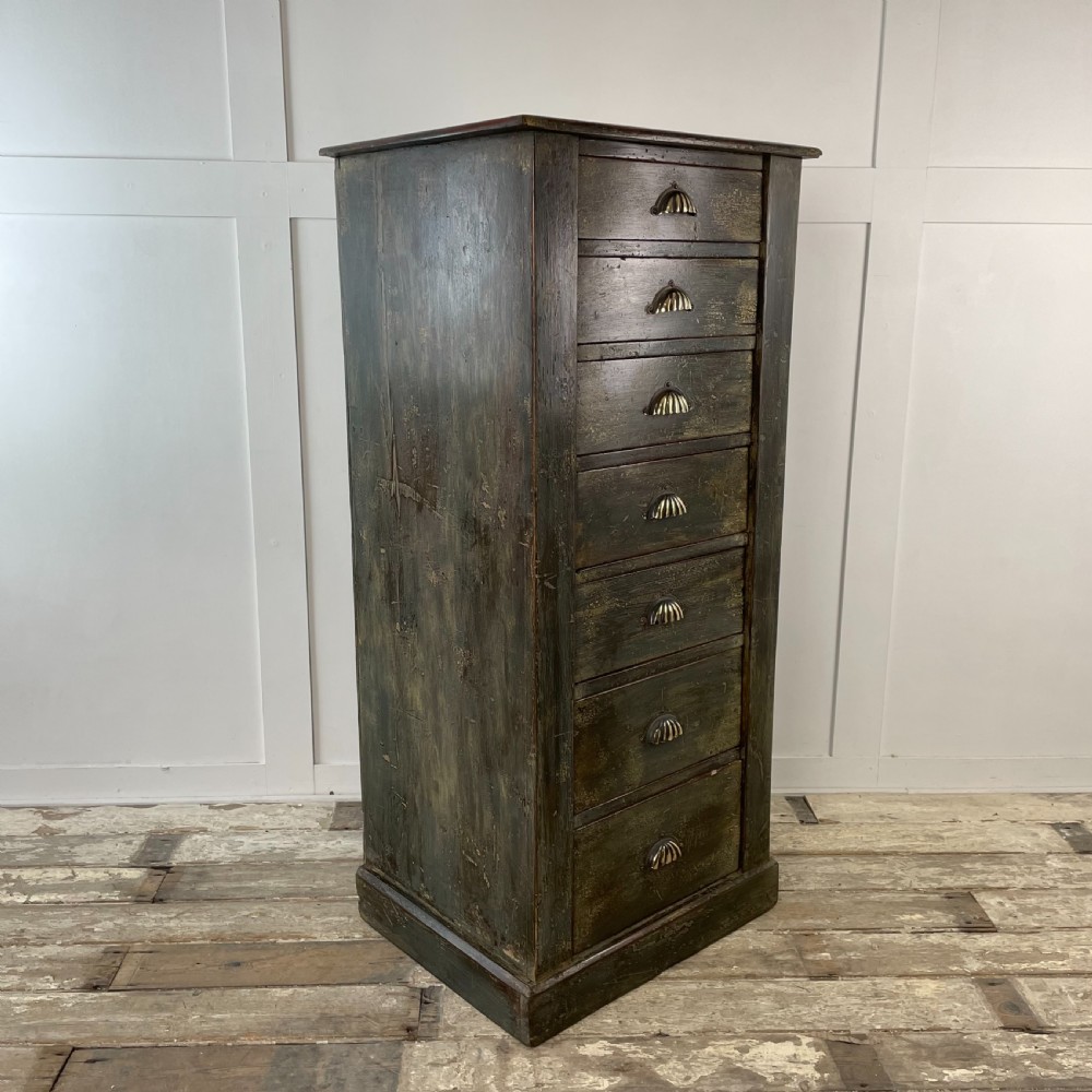 Victorian Painted Mahogany Bank of Drawers View III