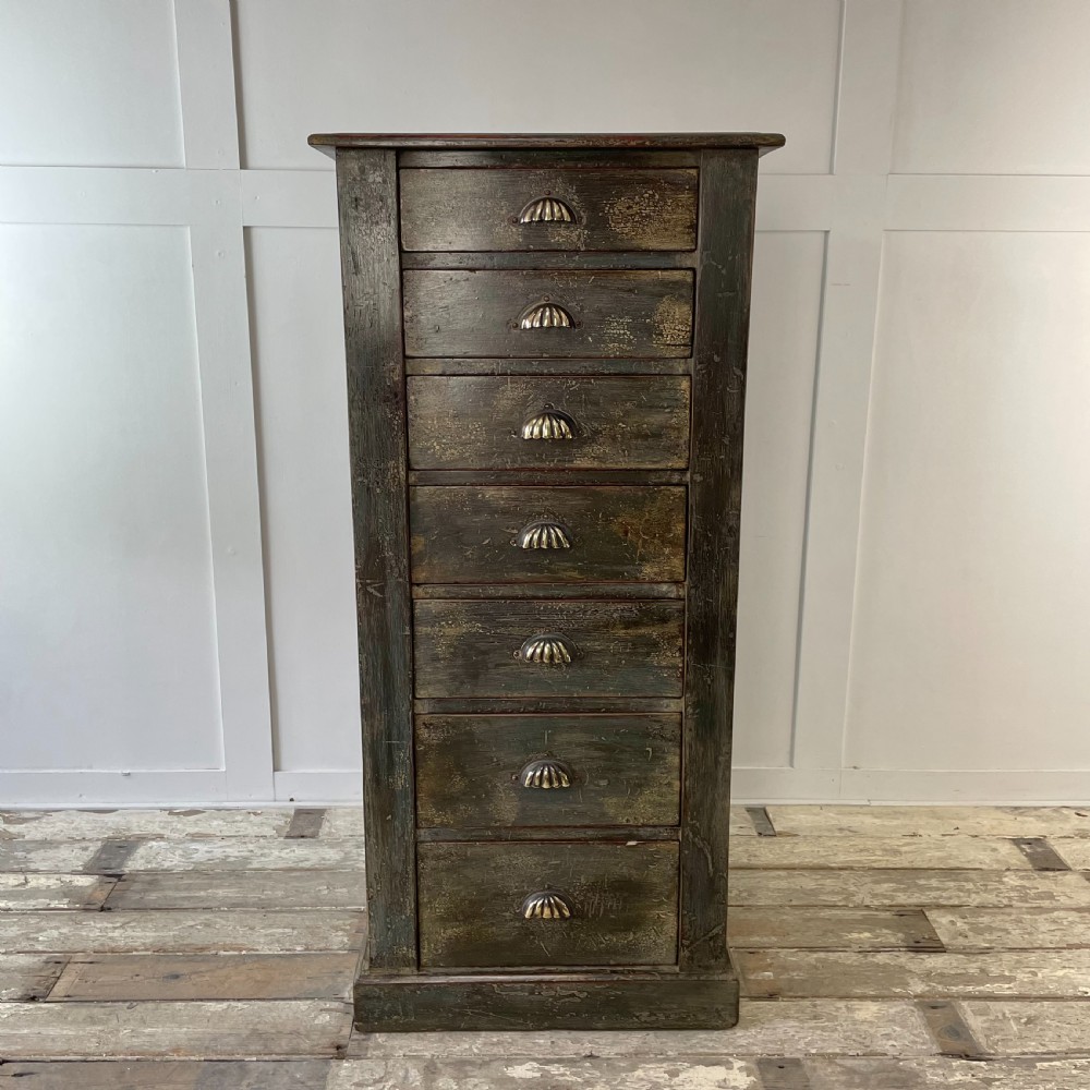 Victorian Painted Mahogany Bank of Drawers View XV