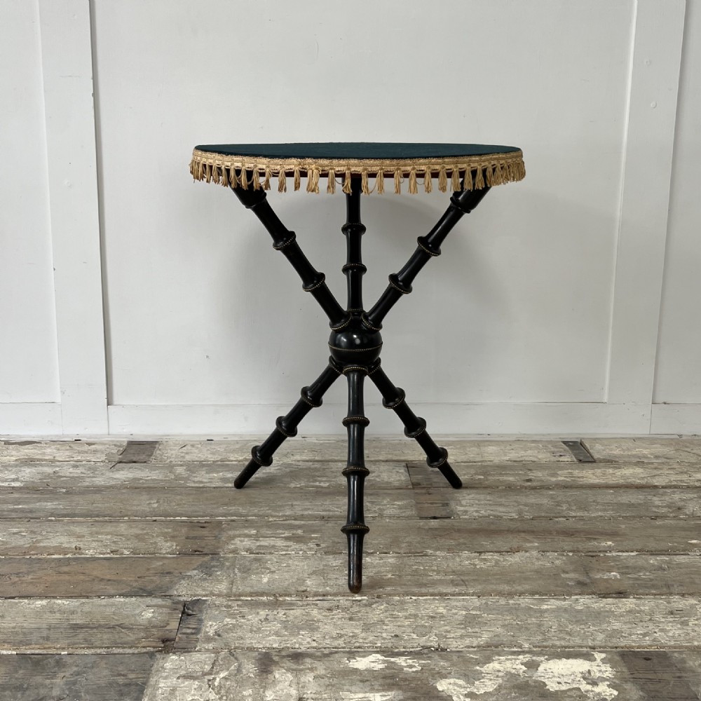 Victorian Ebonised and Gilt Bobbin Leg Table