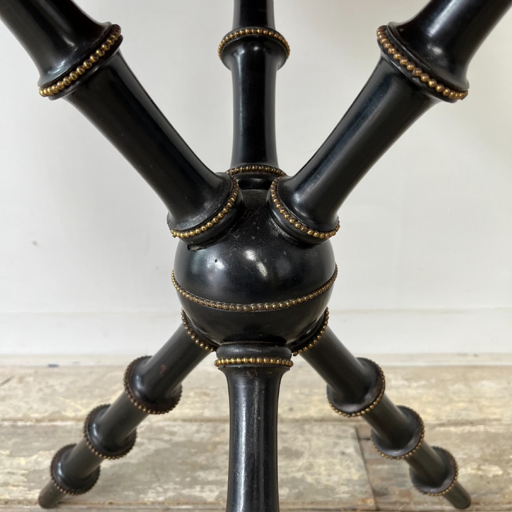 Victorian Ebonised and Gilt Bobbin Leg Table View III