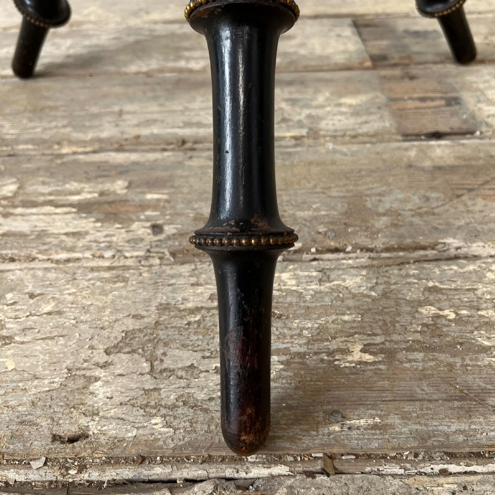 Victorian Ebonised and Gilt Bobbin Leg Table View IV