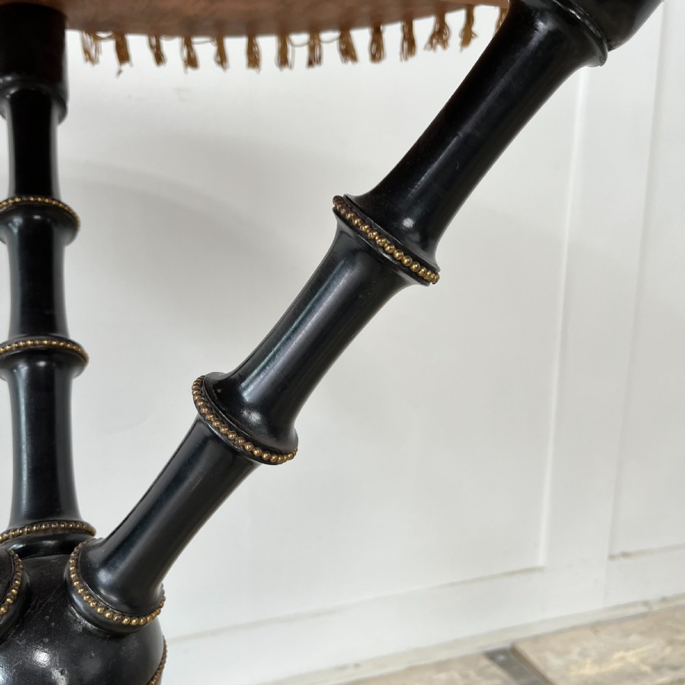 Victorian Ebonised and Gilt Bobbin Leg Table View V