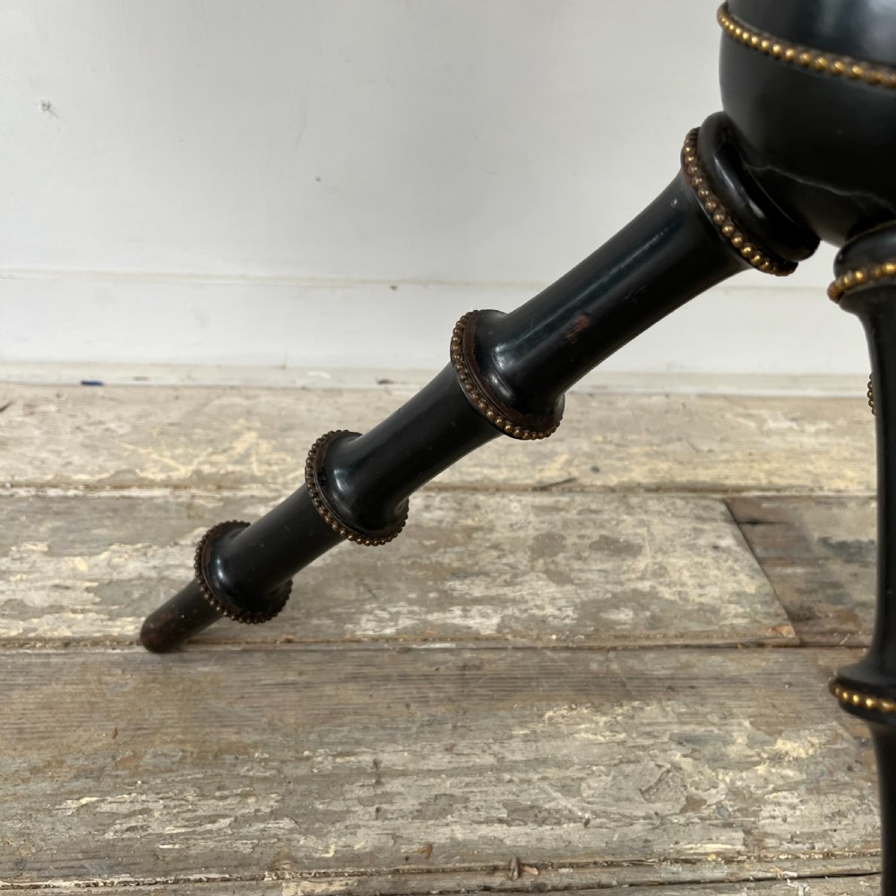 Victorian Ebonised and Gilt Bobbin Leg Table View VI