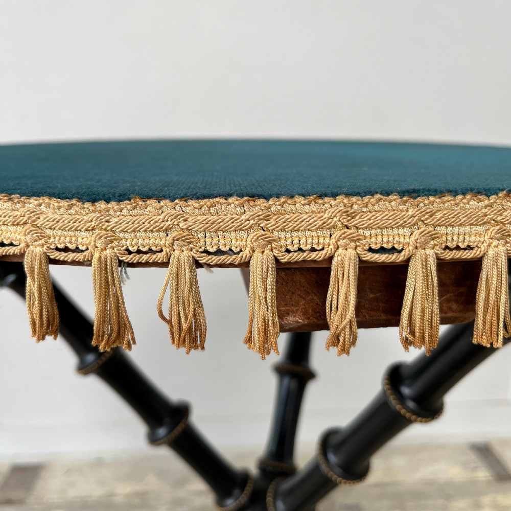 Victorian Ebonised and Gilt Bobbin Leg Table View X