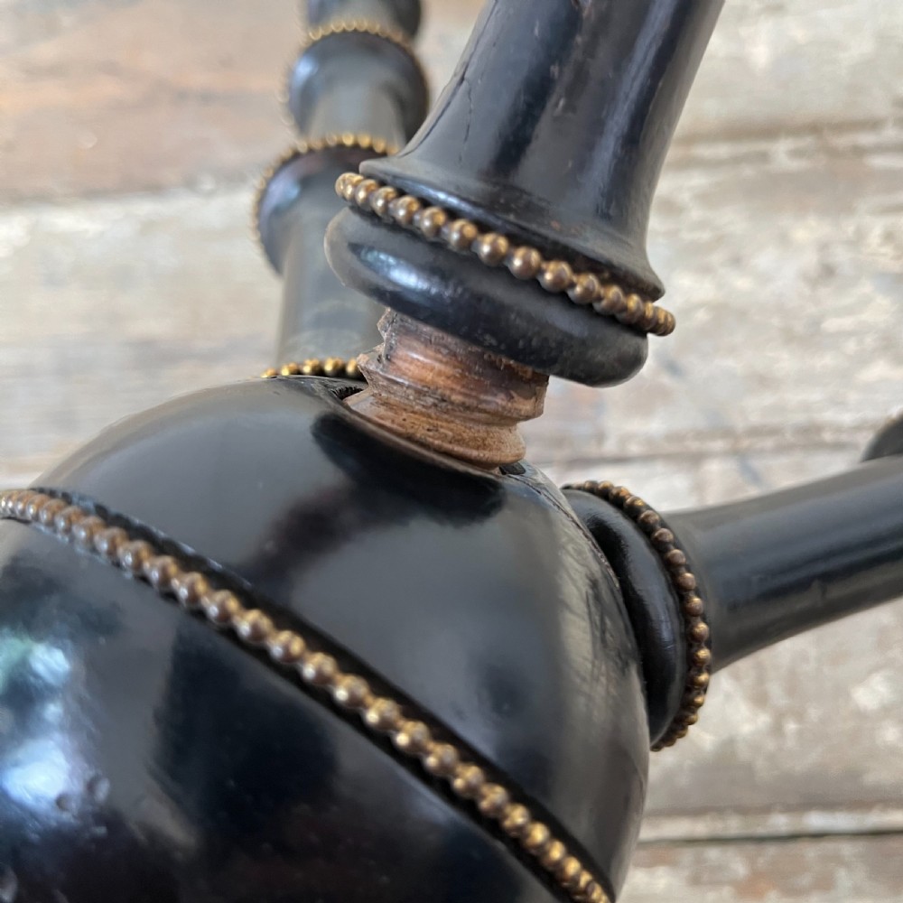 Victorian Ebonised and Gilt Bobbin Leg Table View XII