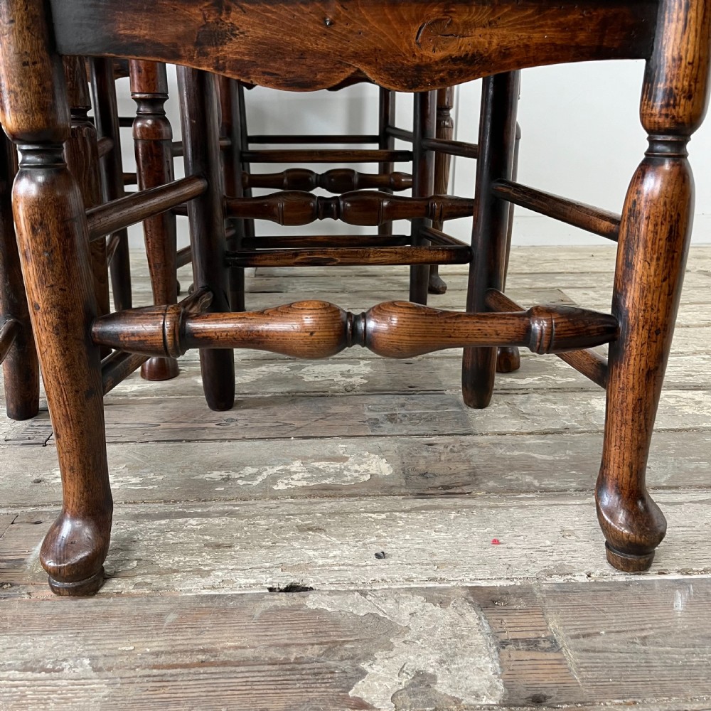 Set of 6 Early 19th C. Ash Ladderback Chairs View III
