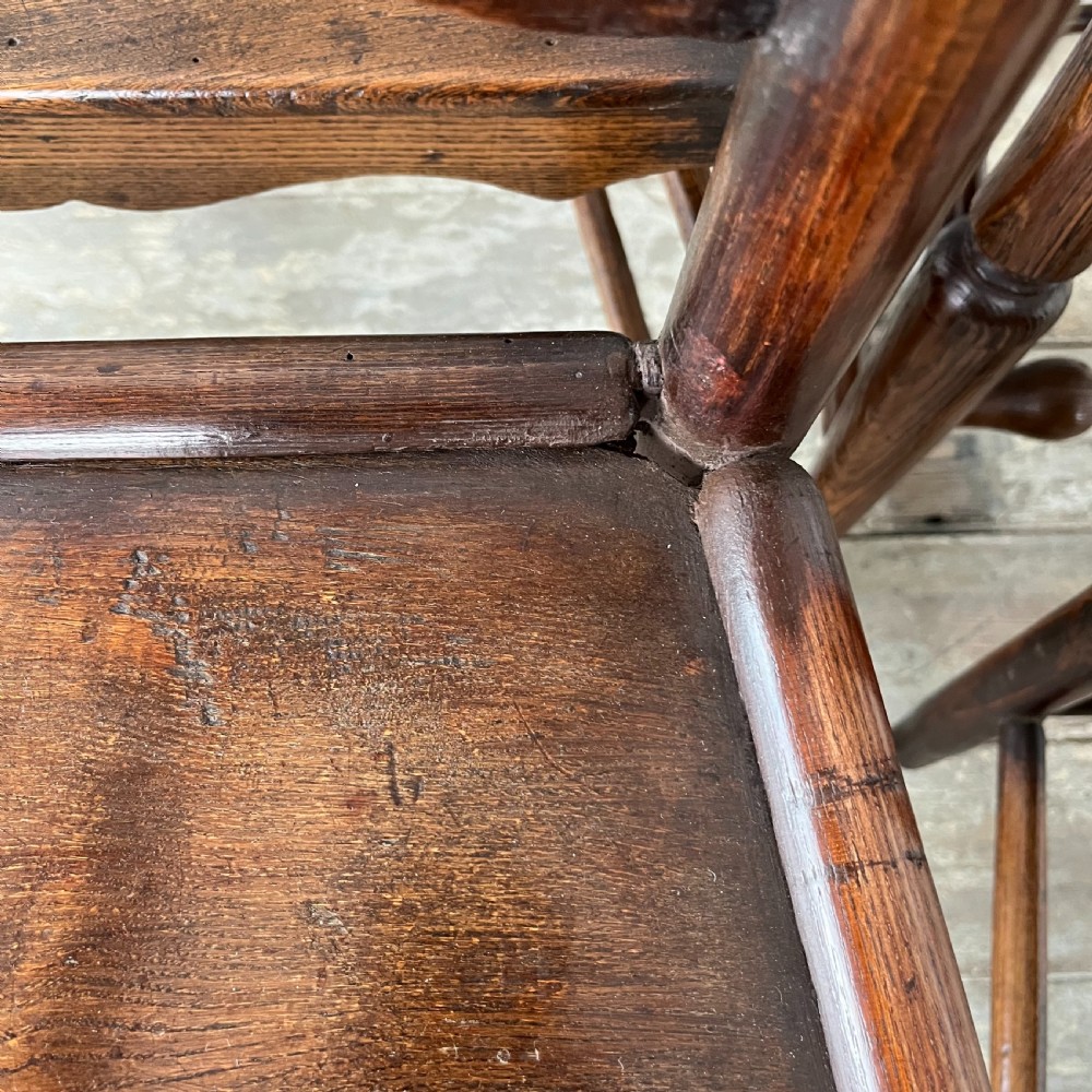 Set of 6 Early 19th C. Ash Ladderback Chairs View VIII