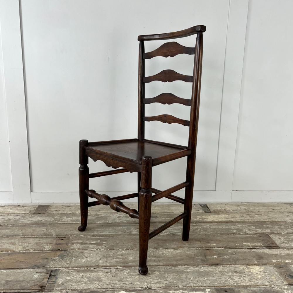 Set of 6 Early 19th C. Ash Ladderback Chairs View XII