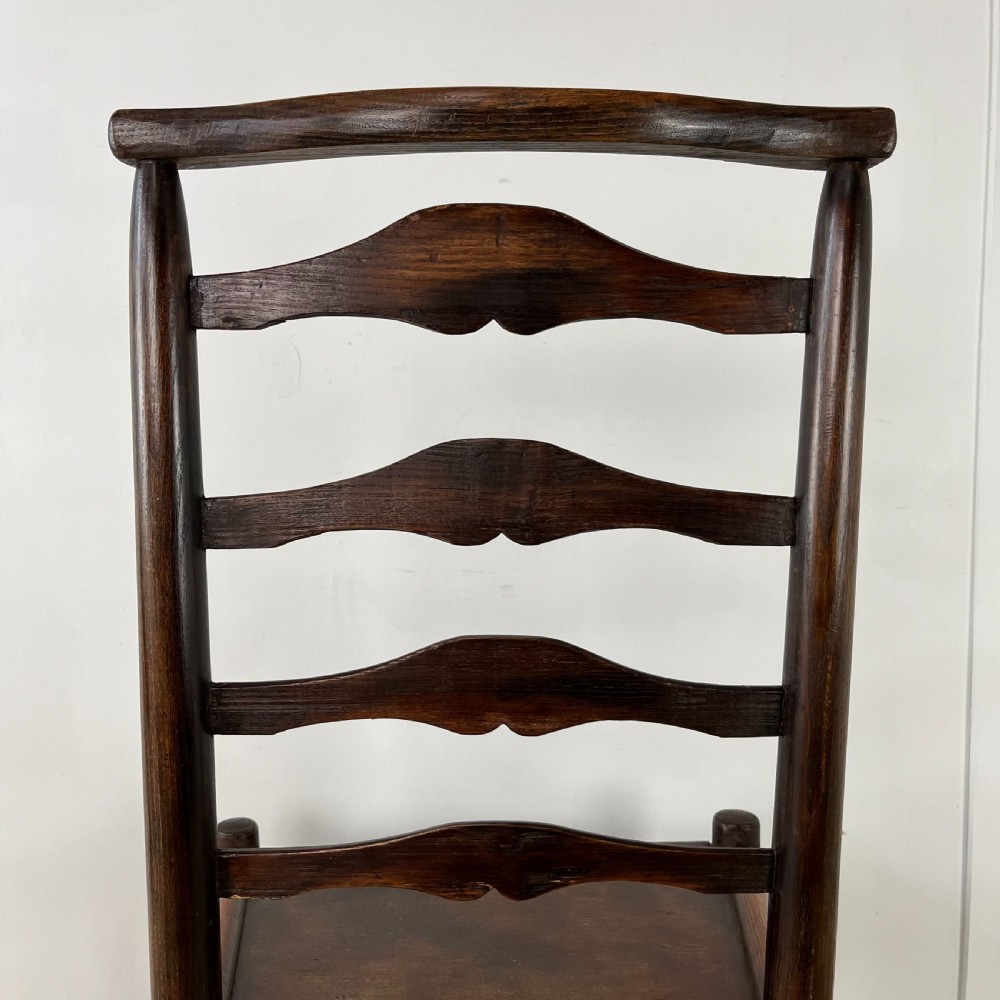 Set of 6 Early 19th C. Ash Ladderback Chairs View XIV