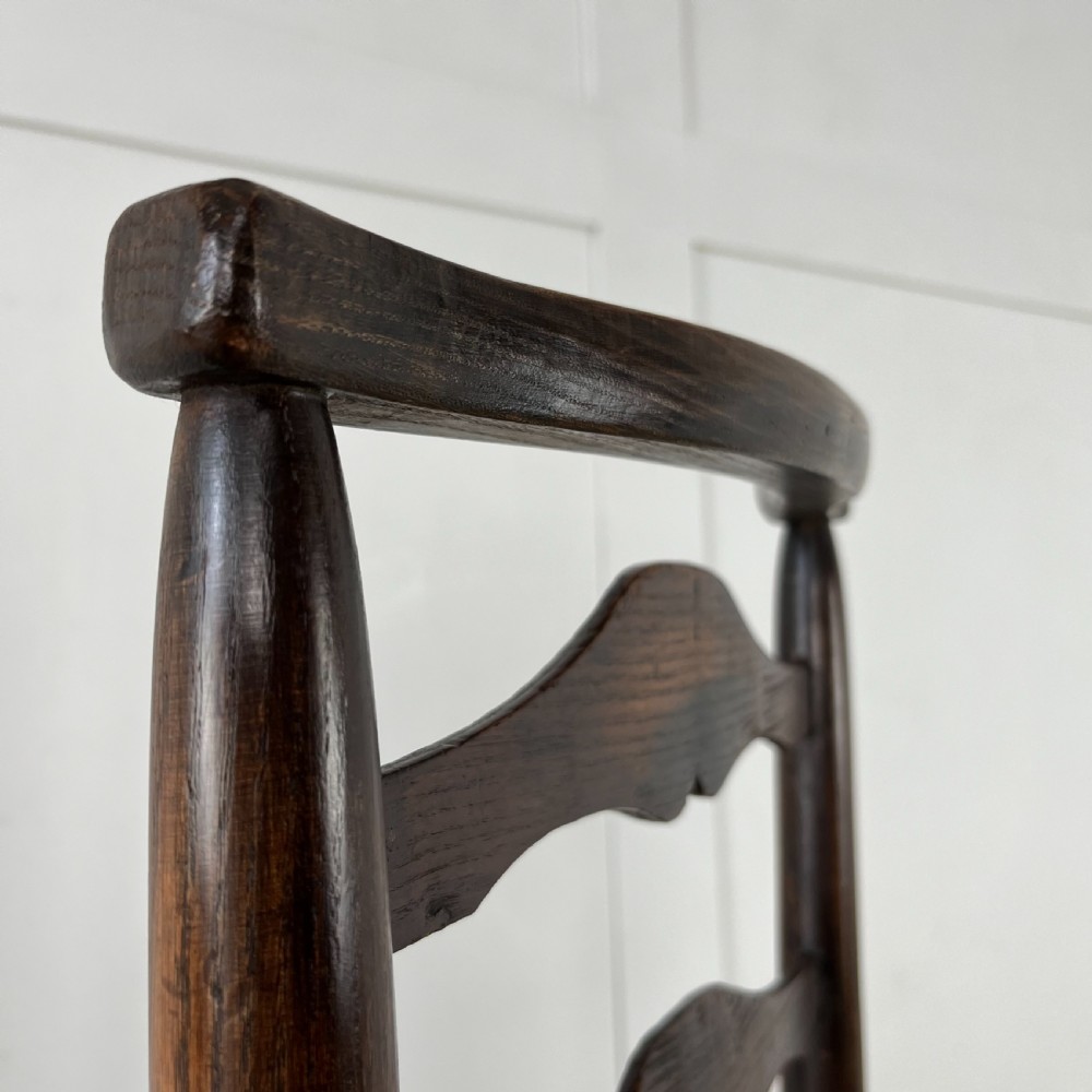 Set of 6 Early 19th C. Ash Ladderback Chairs View XV