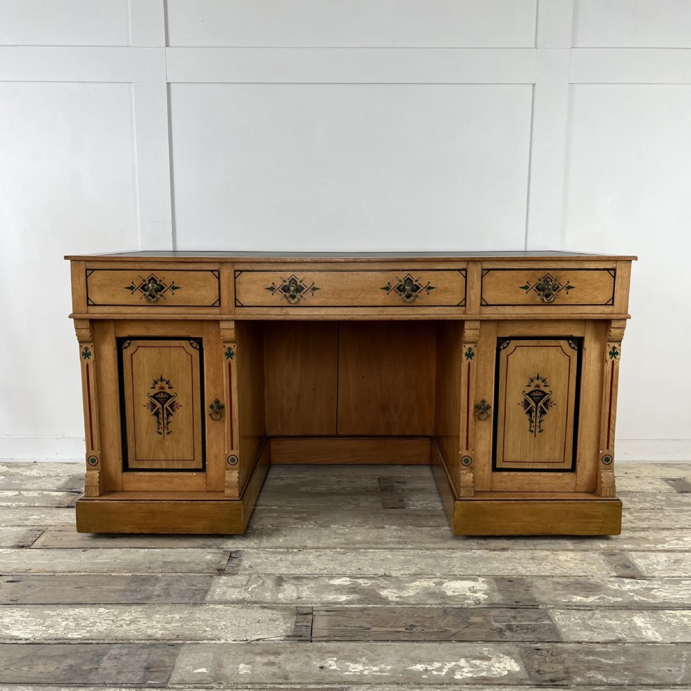 Aesthetic Movement Ash Kneehole Desk