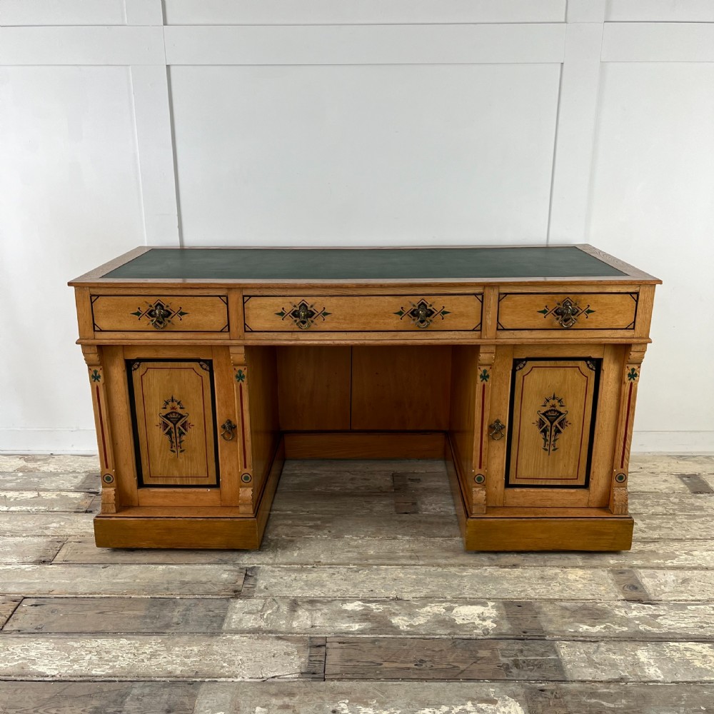 Aesthetic Movement Ash Kneehole Desk View II