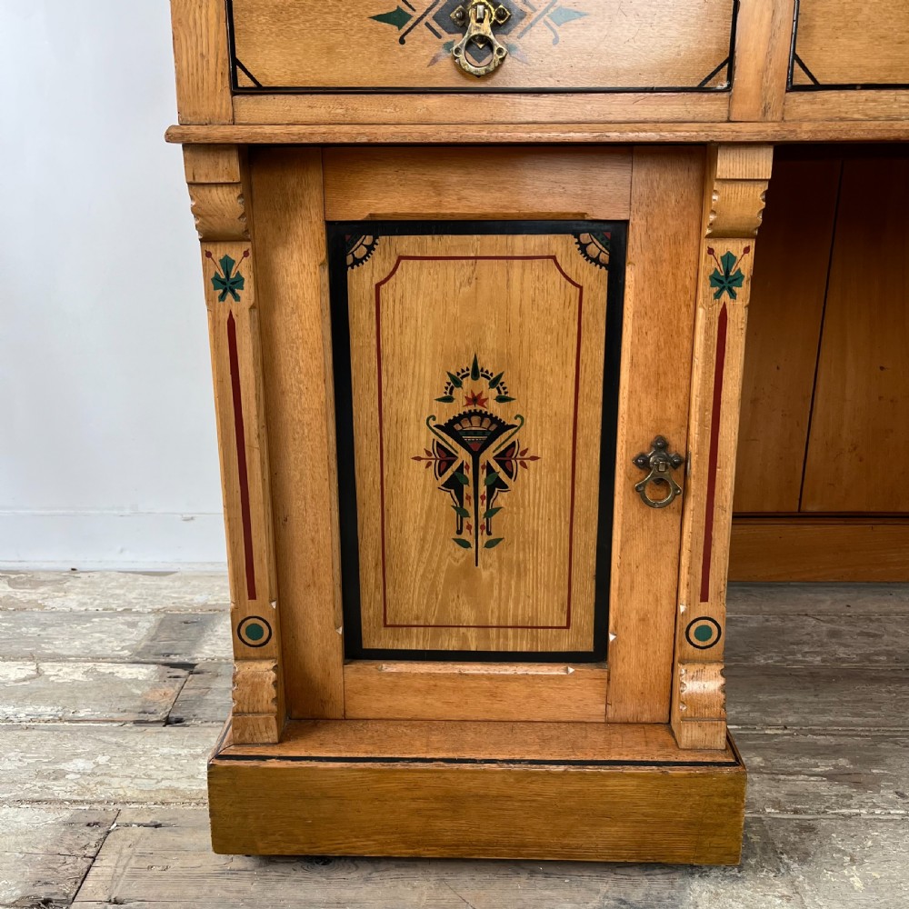 Aesthetic Movement Ash Kneehole Desk View III