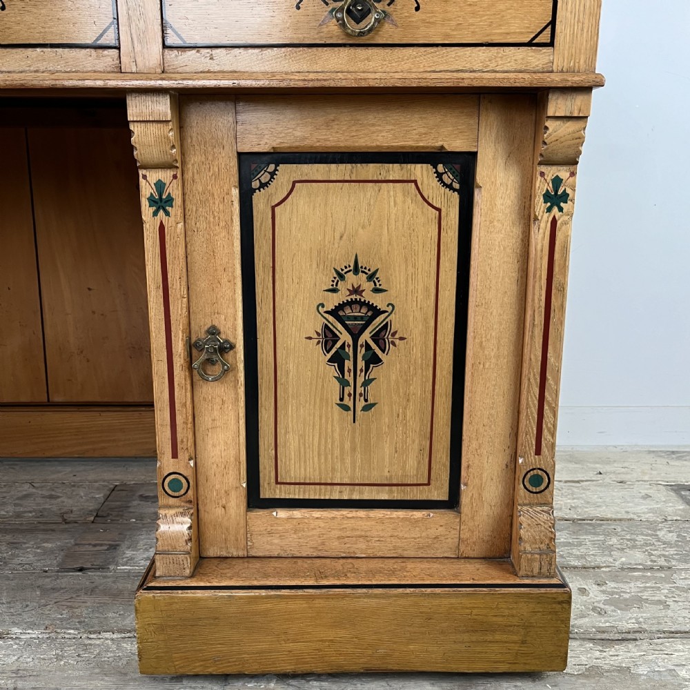 Aesthetic Movement Ash Kneehole Desk View VII