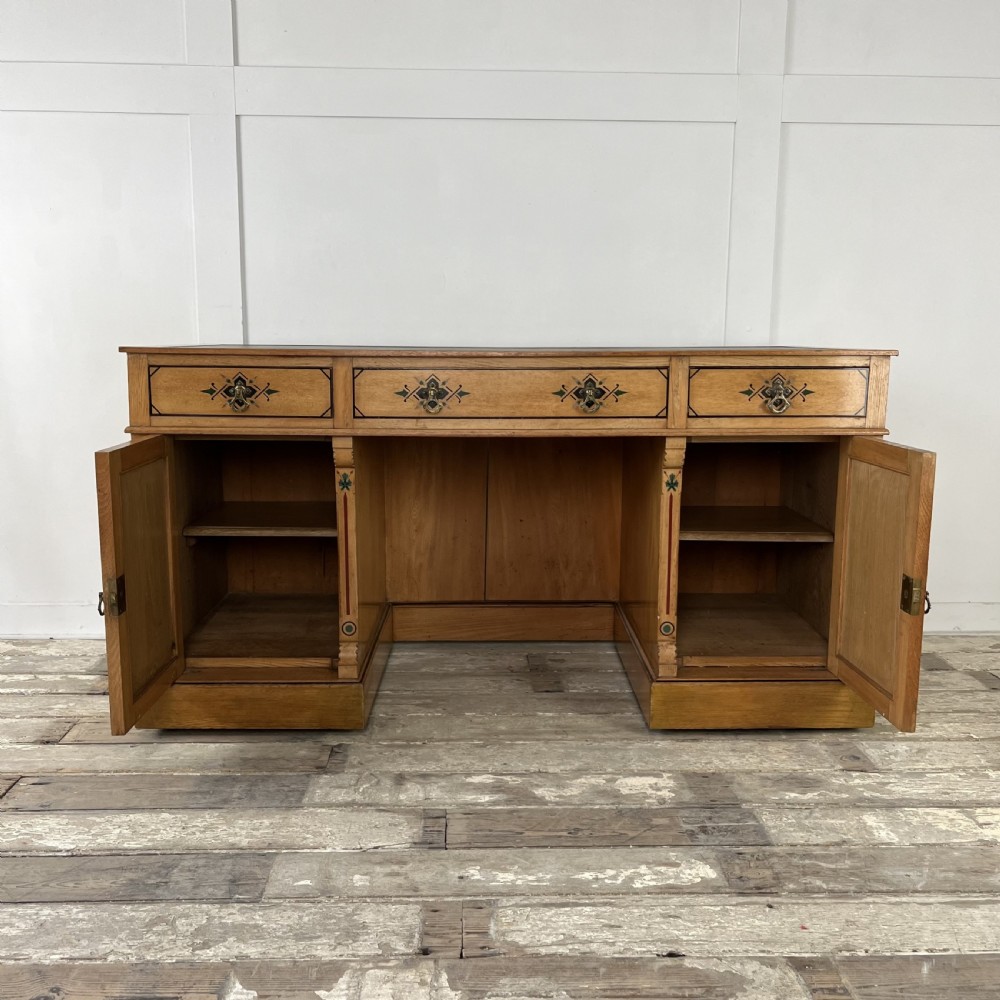 Aesthetic Movement Ash Kneehole Desk View XIX