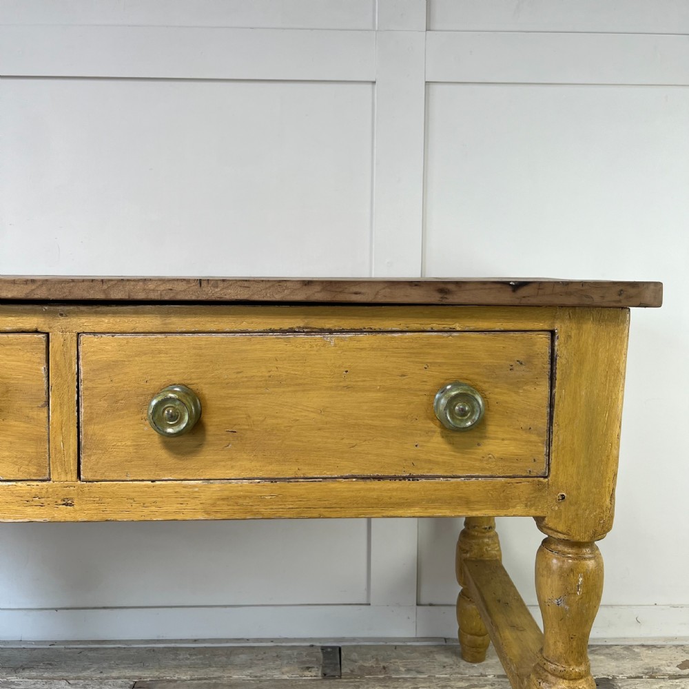 19th C. Painted Pine Kitchen Prep Table View III