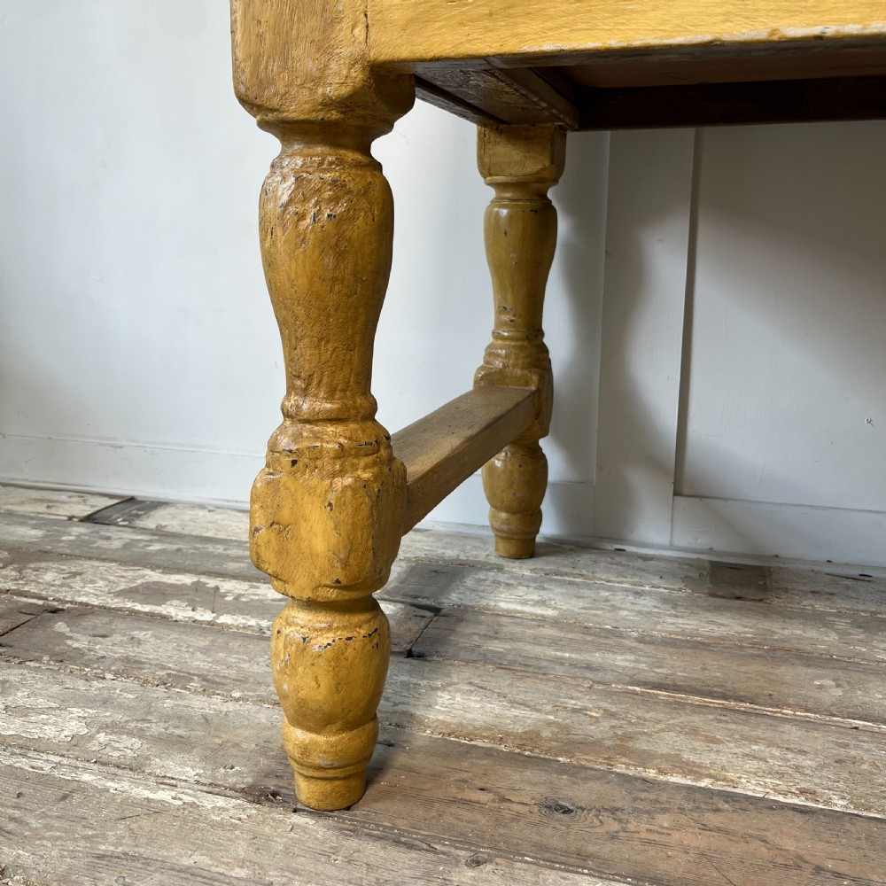 19th C. Painted Pine Kitchen Prep Table View VI