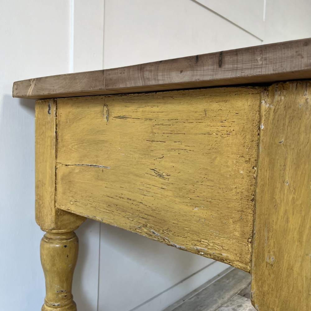 19th C. Painted Pine Kitchen Prep Table View VIII
