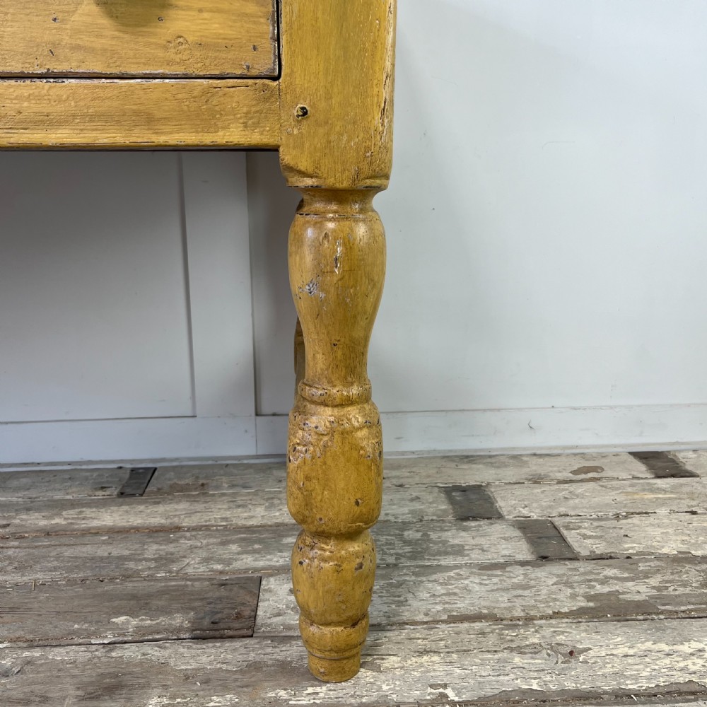19th C. Painted Pine Kitchen Prep Table View IX