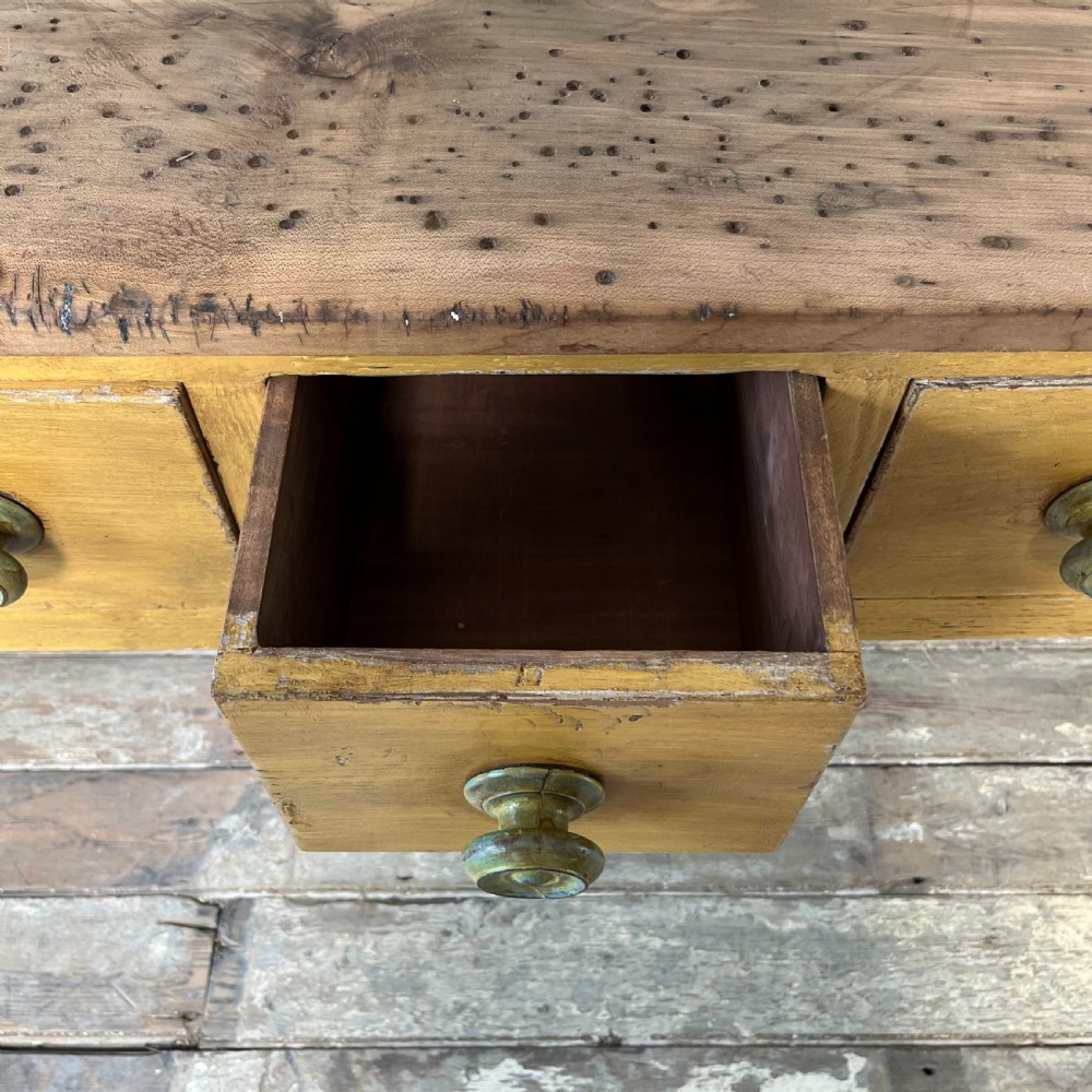 19th C. Painted Pine Kitchen Prep Table View XI