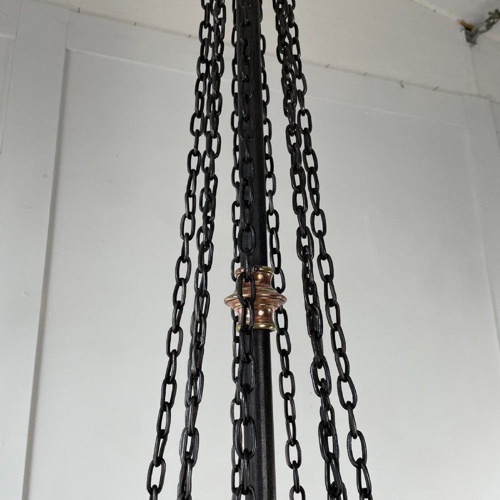 Early 20th C. Wrought Iron Chandelier View VIII