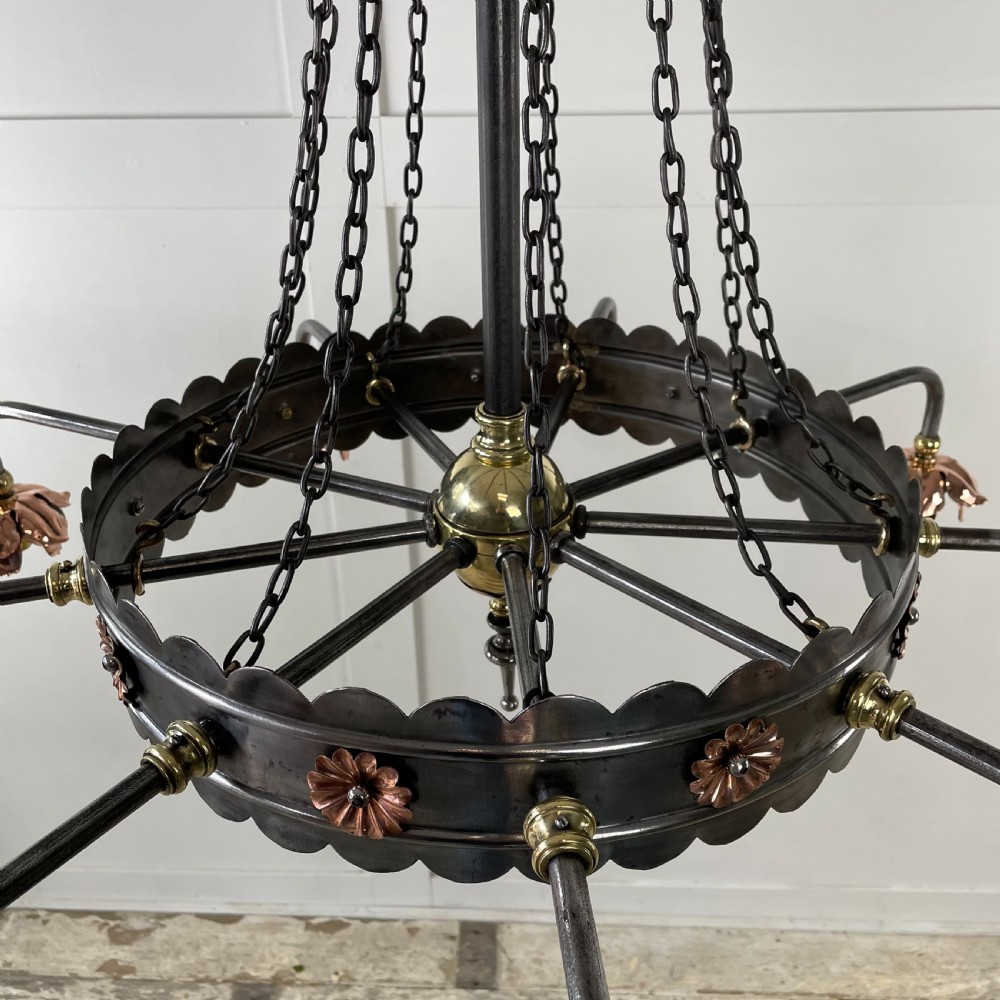 Early 20th C. Wrought Iron Chandelier View IX