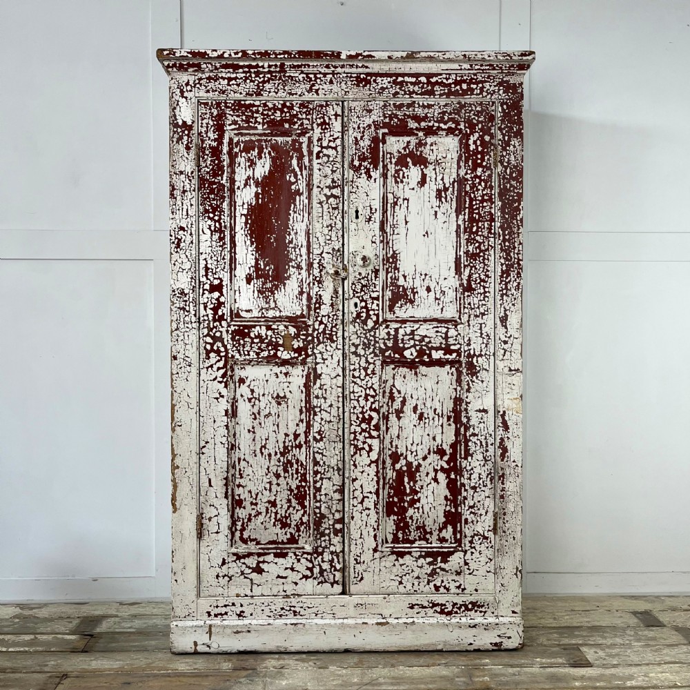 Victorian Painted Pine Railway Cupboard