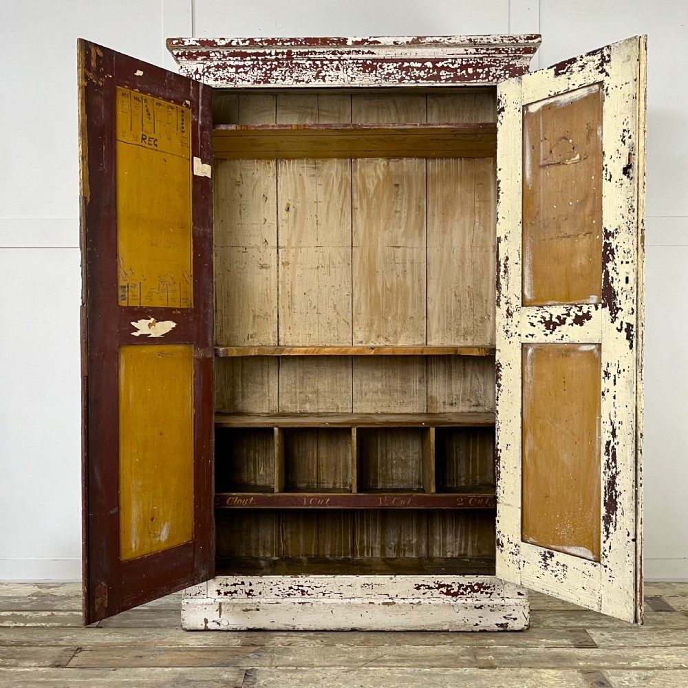 Victorian Painted Pine Railway Cupboard View II