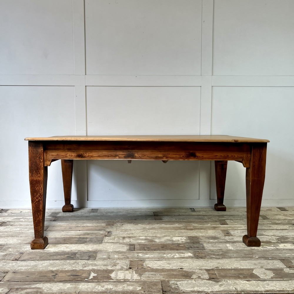 19th C. Pitch Pine Kitchen Table