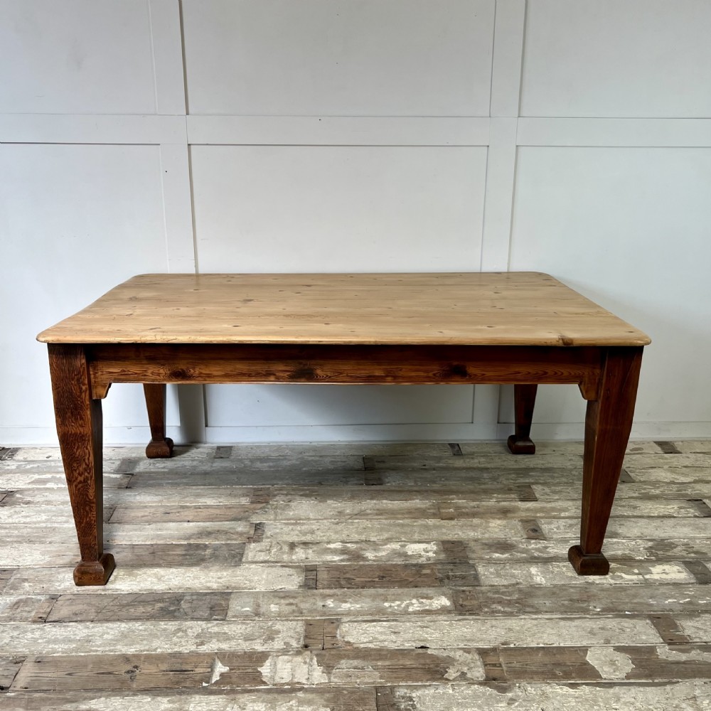 19th C. Pitch Pine Kitchen Table View II