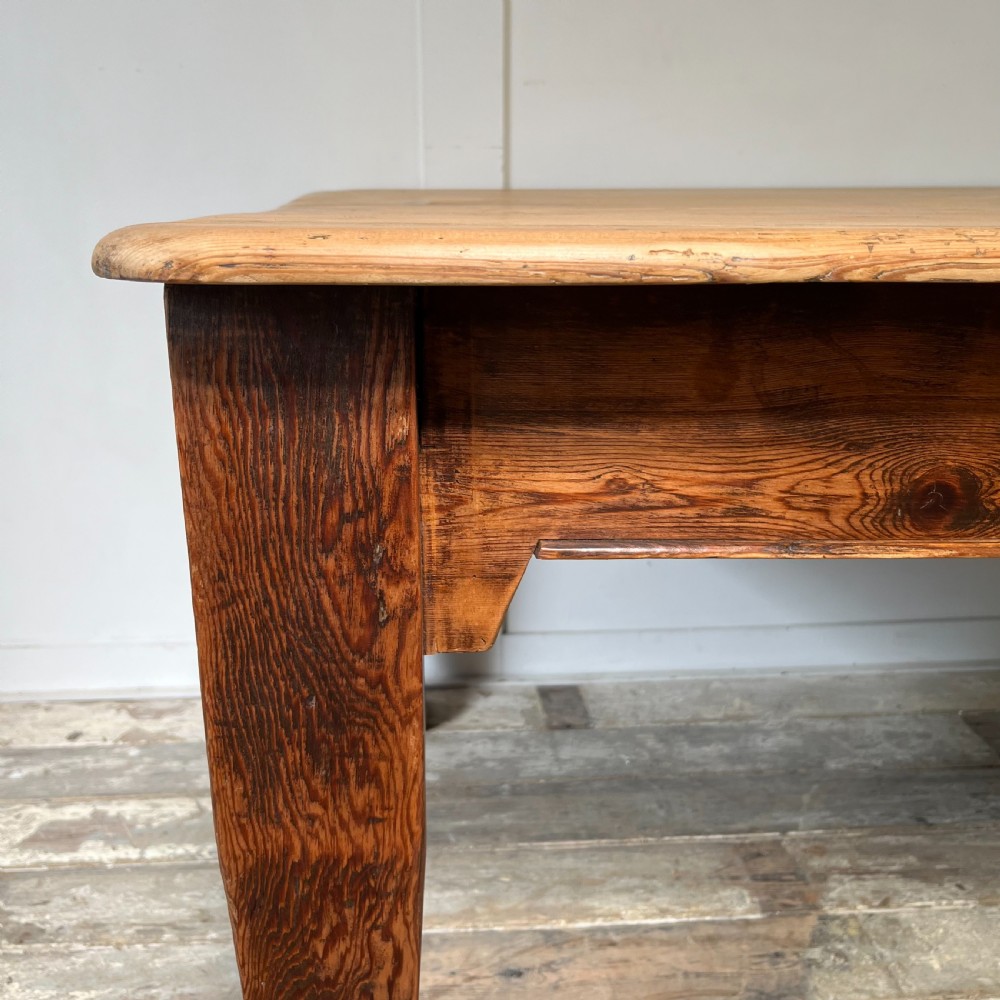 19th C. Pitch Pine Kitchen Table View IV