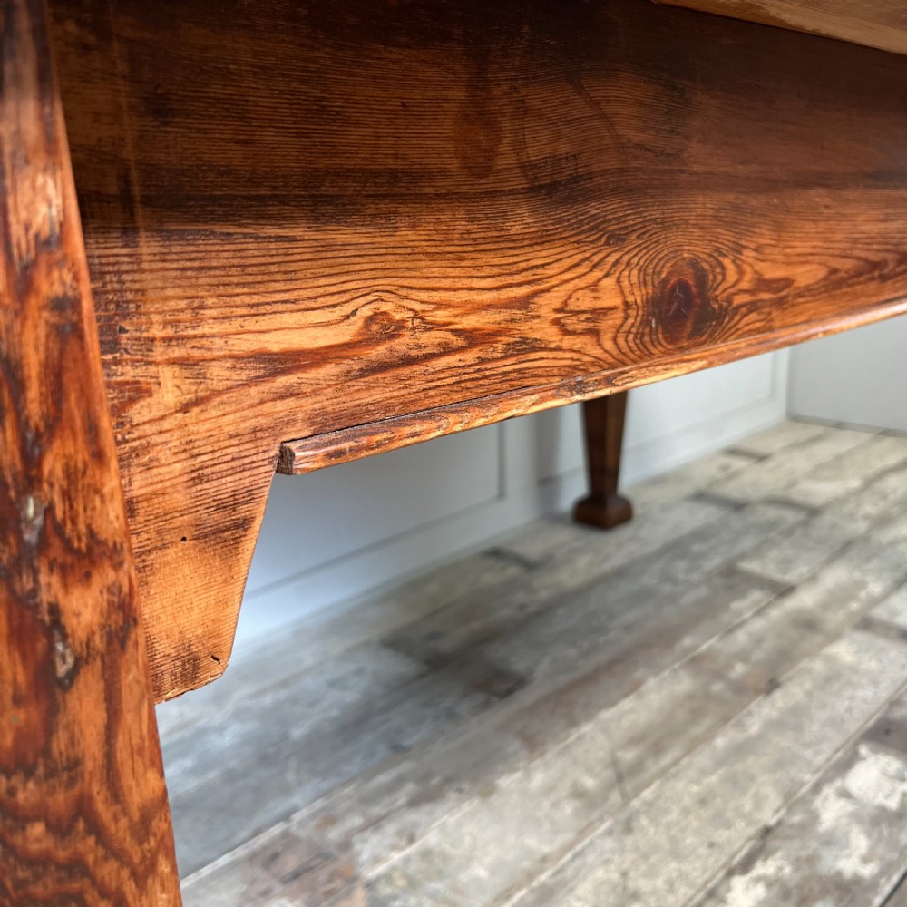 19th C. Pitch Pine Kitchen Table View V