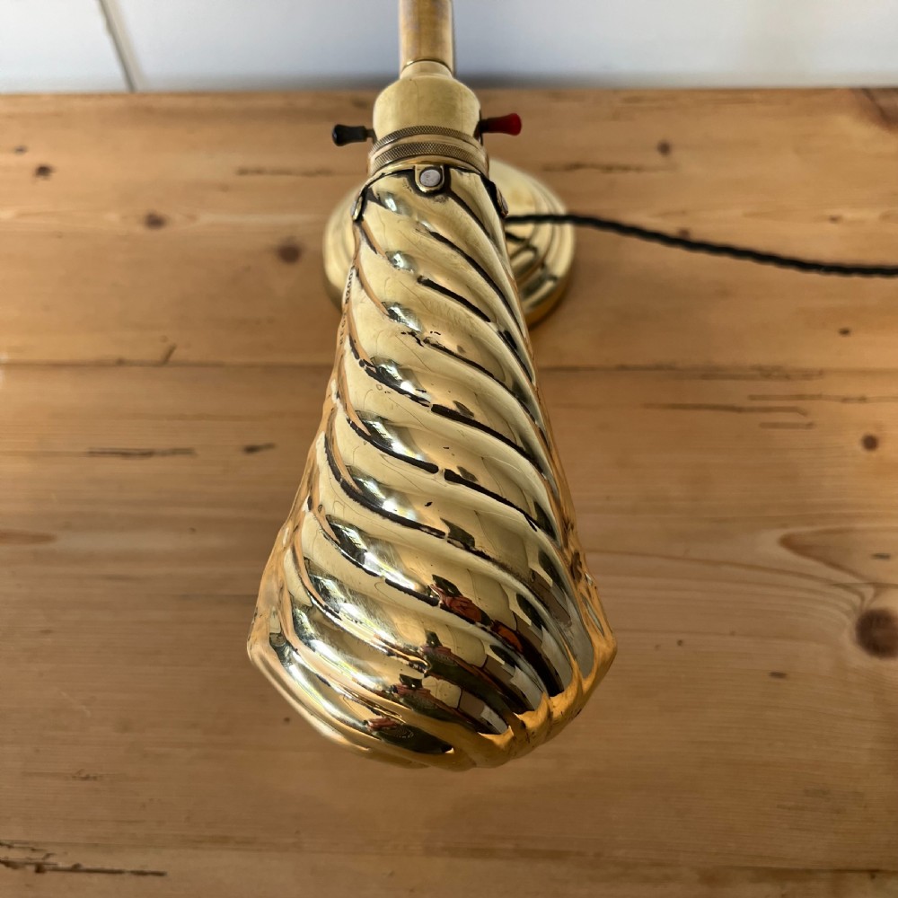 Edwardian Brass Shell Desk Lamp View VI