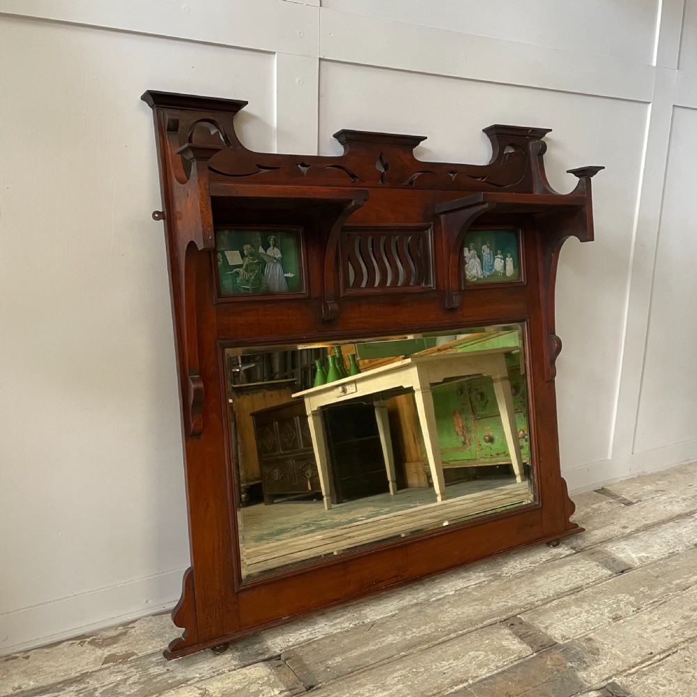 Edwardian Mahogany Over Mantel Mirror