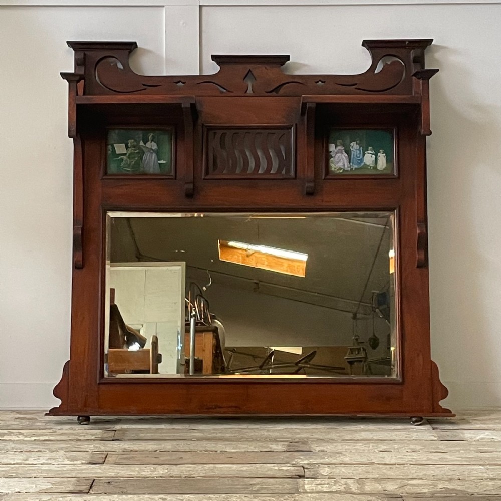 Edwardian Mahogany Over Mantel Mirror View II