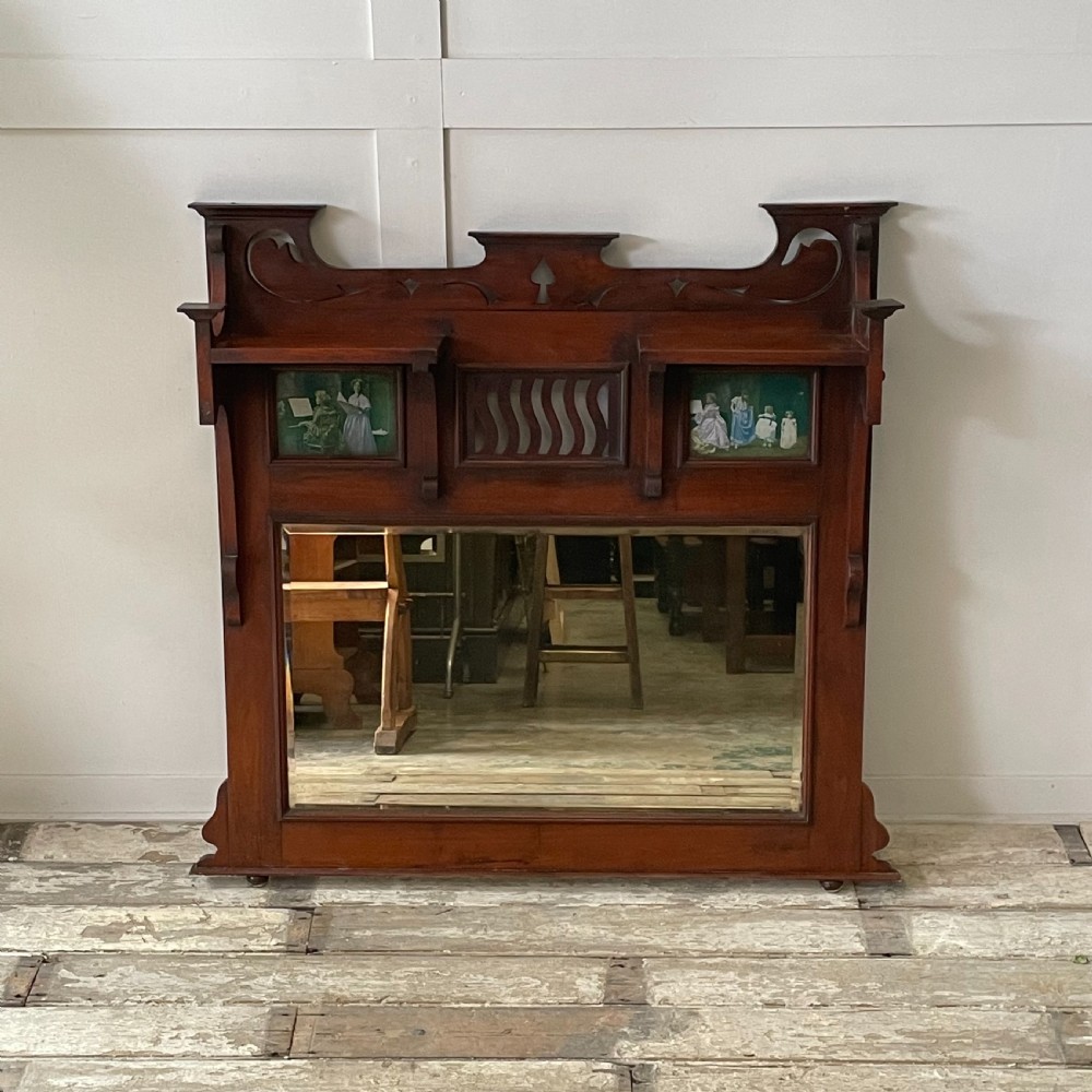 Edwardian Mahogany Over Mantel Mirror View III