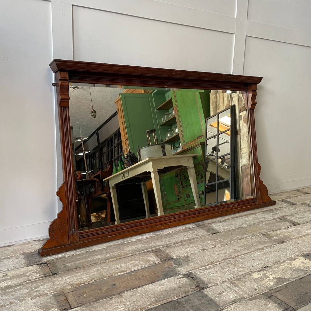 Edwardian Mahogany Overmantel Mirror