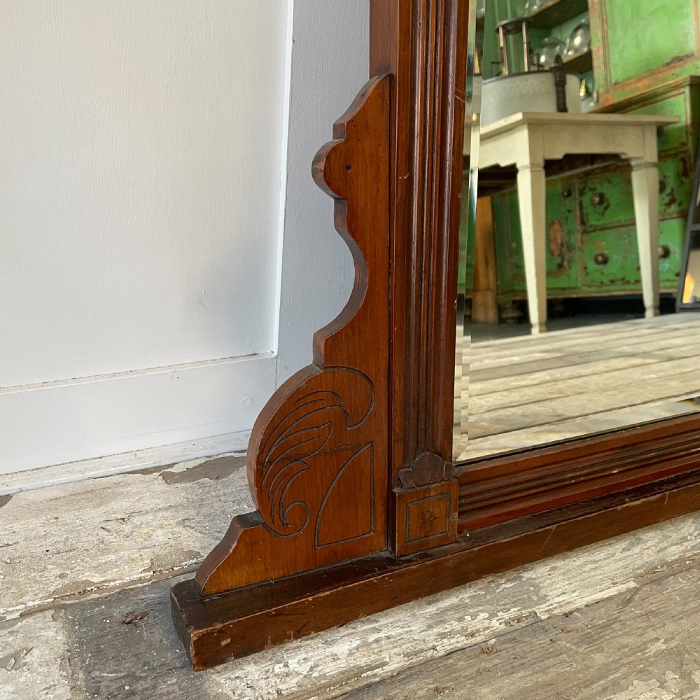 Edwardian Mahogany Overmantel Mirror View III