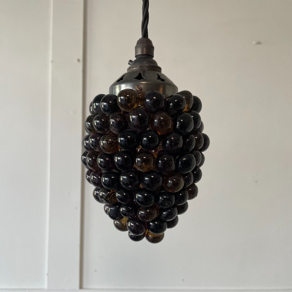 Original 1940's Murano Glass Grape Pendant Light View IV